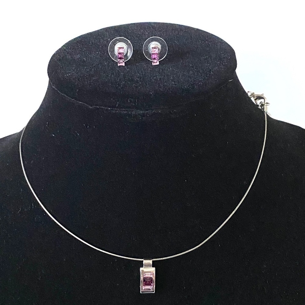 Express Earrings Necklace Set with Crystals